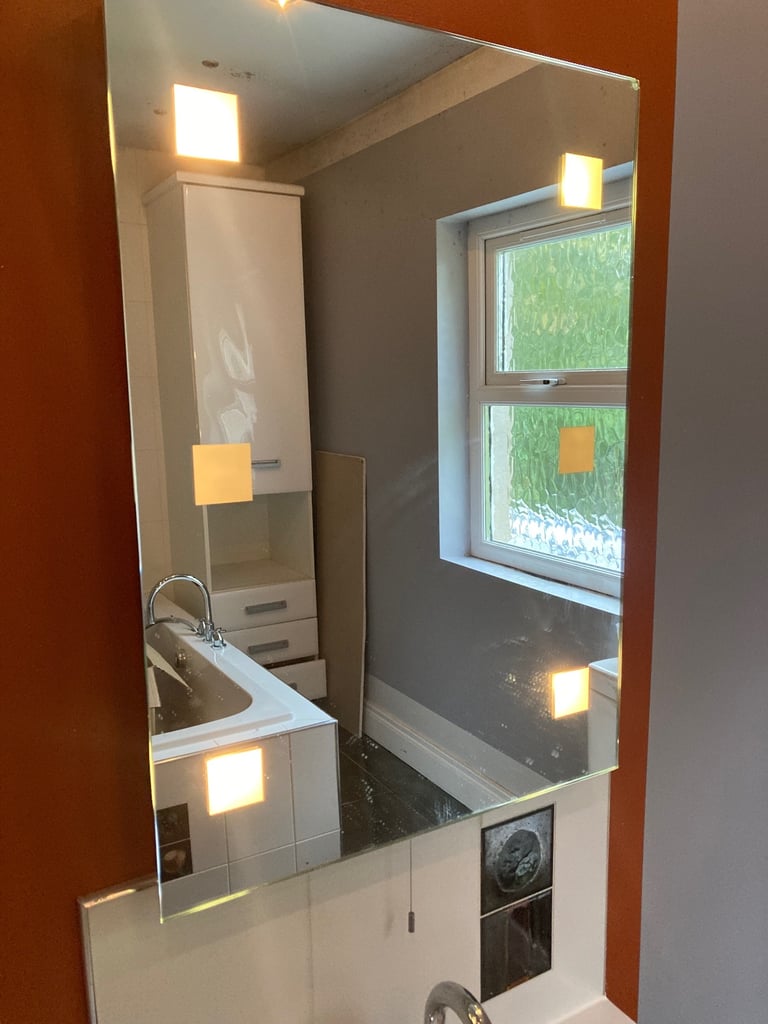 image for 2 bathroom mirrors , sinks, bath, toilet, shower
