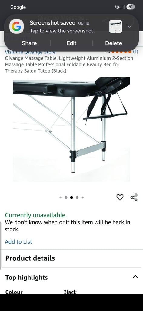 Portable massage table