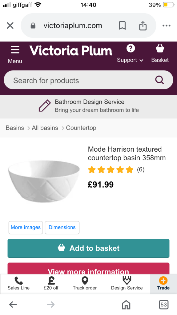 Textured countertop basin