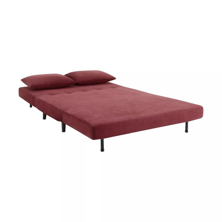 Lovely Corduroy Berry Colour Double Click Clack Sofa Bed 