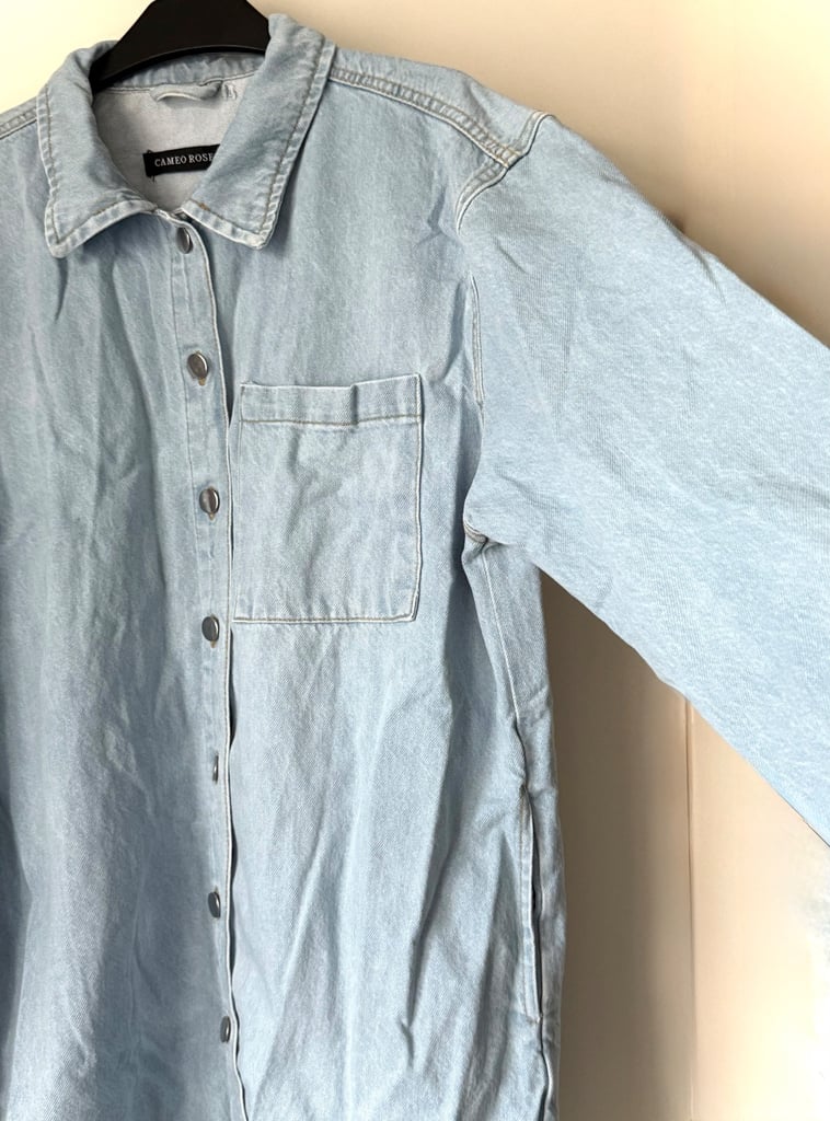 Cameo Rose oversized denim jacket, Large