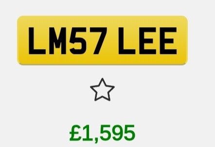 Private registration plate LM57LEE  for sale