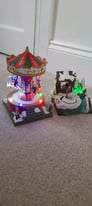 Christmas village ornaments music and lights up and spins