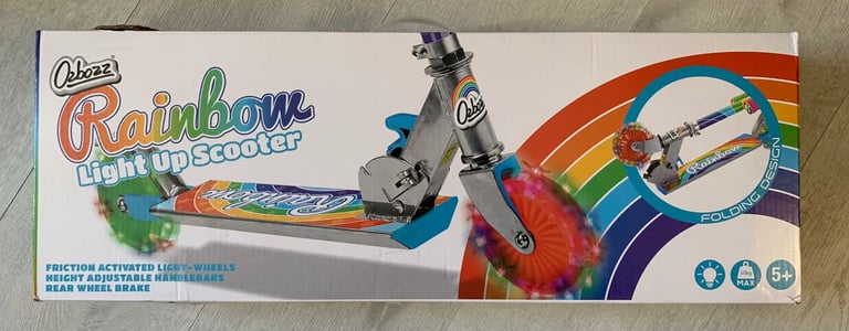BRAND NEW Rainbow 2-wheel scooter (still in its box)