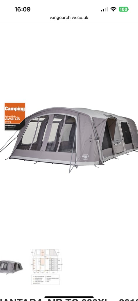 image for Vango The Anantara 600XL 6 man luxury camping glamping holiday tent bundle