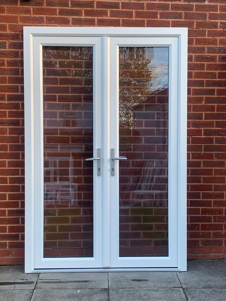 UPVC DOUBLE GLAZED FRENCH PATIO DOOR & KEY 142.5cm WIDE 214cm HIGH Can Deliver