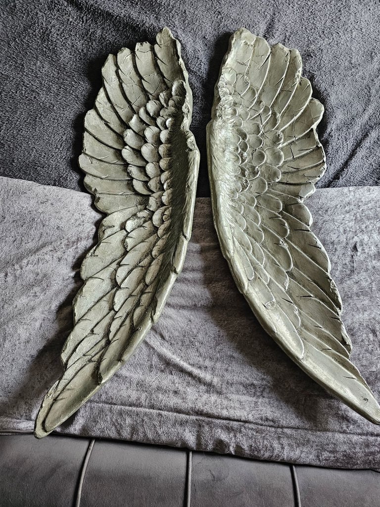 image for LARGE RESIN  WALL MOUNTED ANGEL WINGS 
