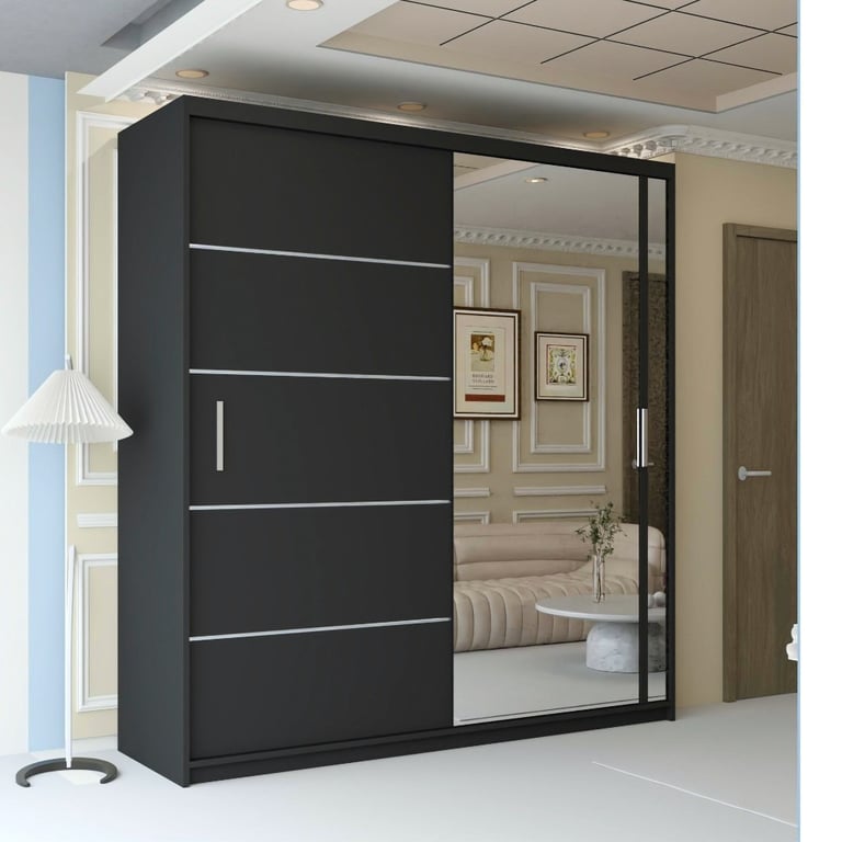 👍MEGA SALE👍 Brand New Chicago Milan 2 to 3 Doors Sliding Wardrobe with Full Mirrors Matte