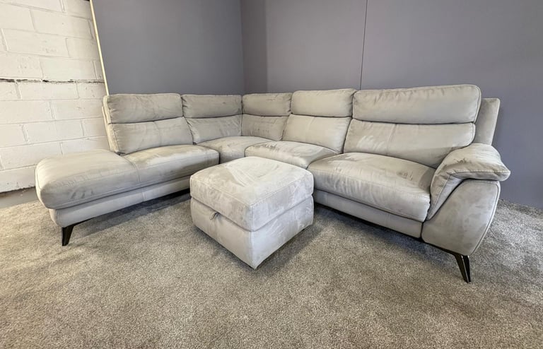 image for Large grey electric L shape recliner sofa DELIVERY AVAILABLE!