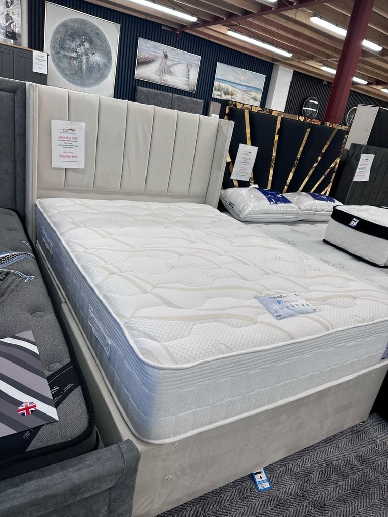 image for Modern DIVAN 4FT6 Double Bed Base With Mattress & Storage Drawers >> 20% Off >> Today Delivery>>