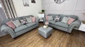 Laura Ashley Three And Two Seater + FootStool