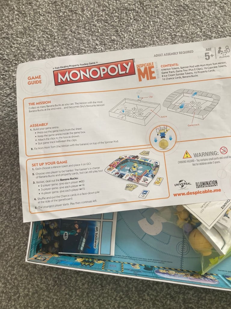 Kids Minions Monopoly Board Game