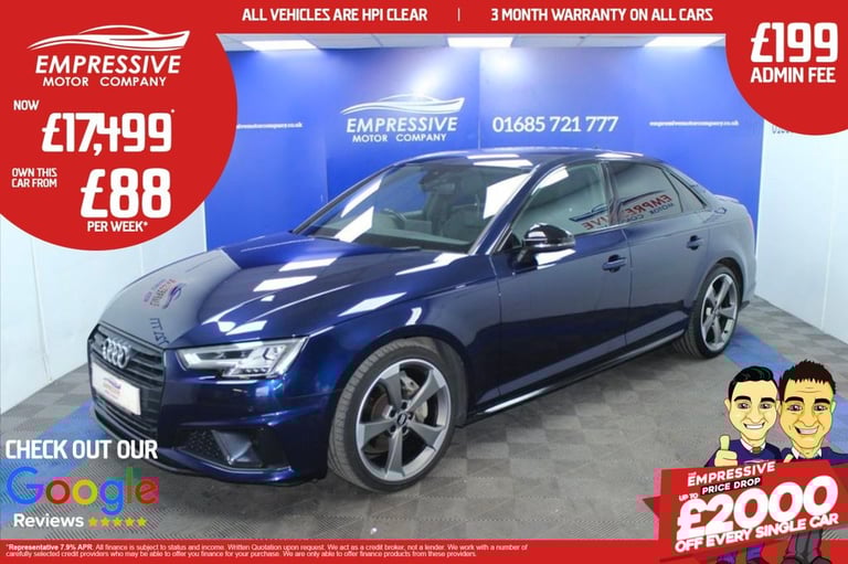 2019 19 AUDI A4 2.0 TDI 40 BLACK EDITION SALOON 4DR DIESEL S TRONIC QUATTRO EURO
