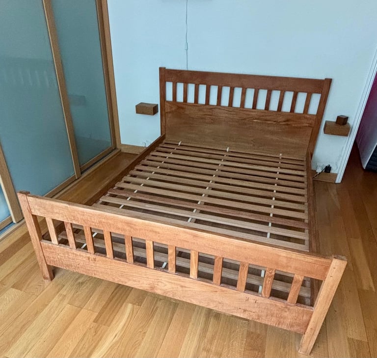 Habitat Oak King Size bed frame (solid wood) circa early 90s
