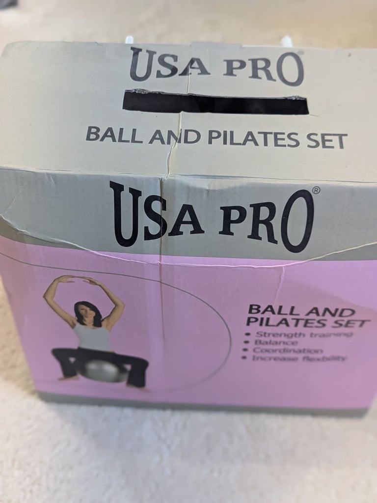image for NEW USA pro weighted training sand bag yoga ball and Pilates set grey