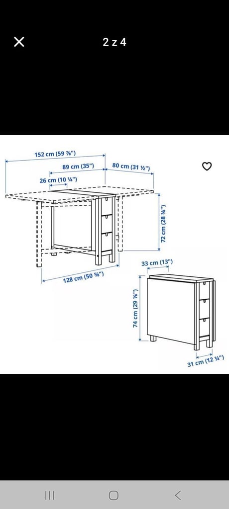 Ikea norden folding dining table 