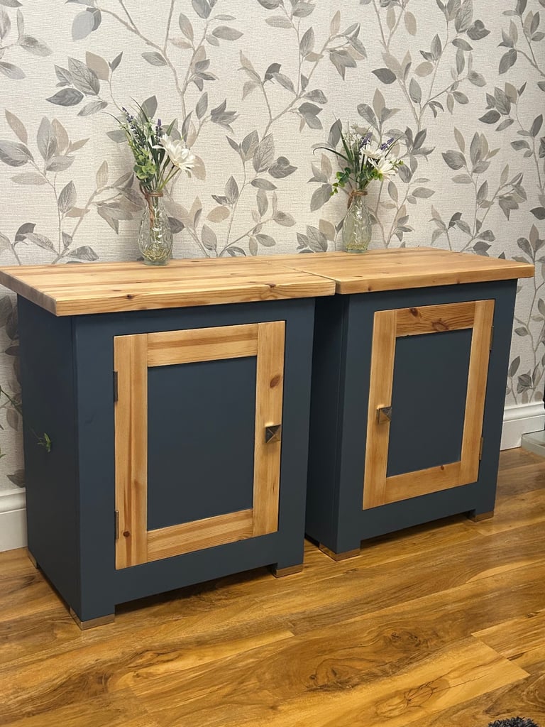 image for 2 solid pine bedside cabinets 