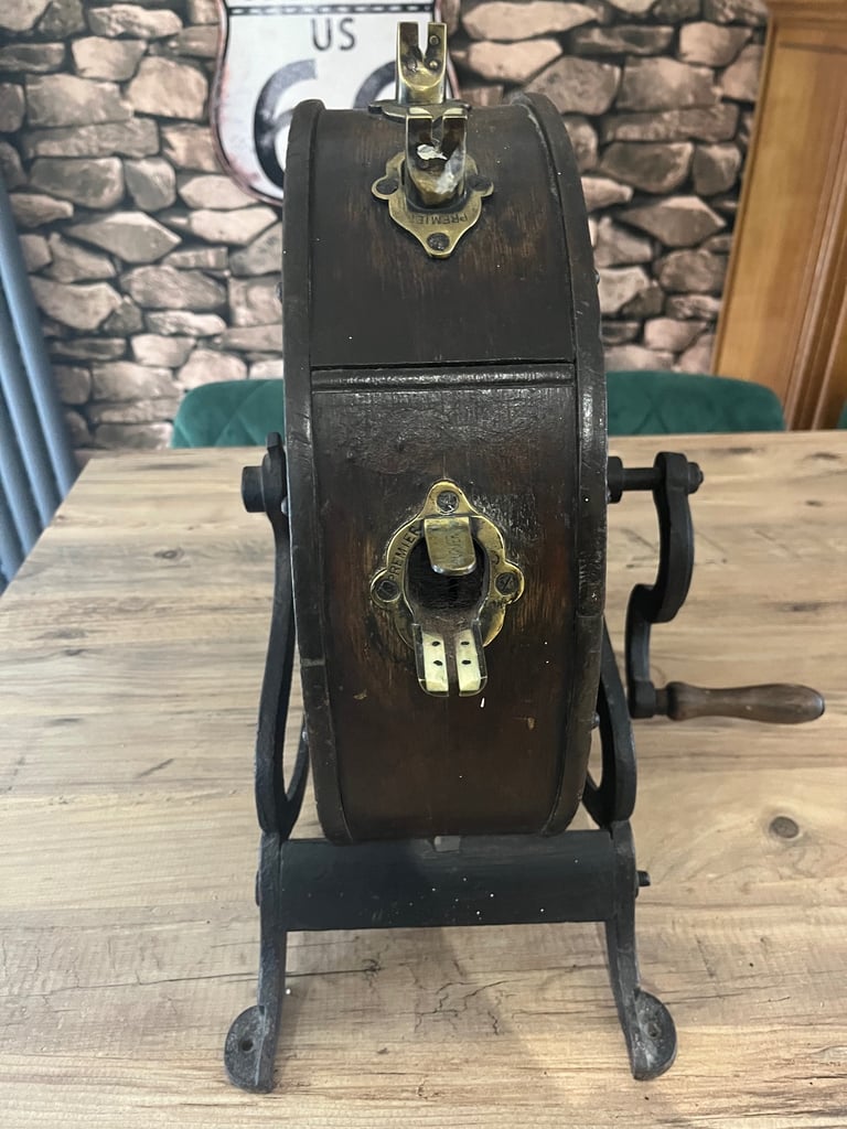 Antique kent tool sharpener large heavy cast iron and wood