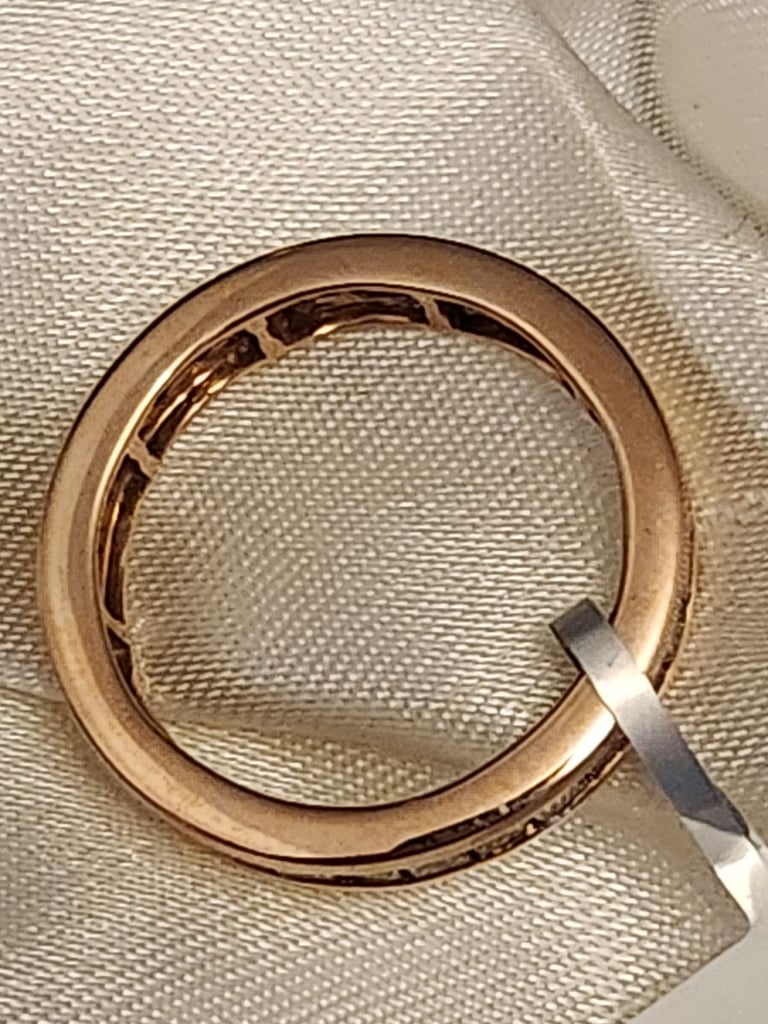 9ct Rose Gold Ring Natural 29 Champagne Diamonds Full Eternity Size N 200ct Princess Cut Certified
