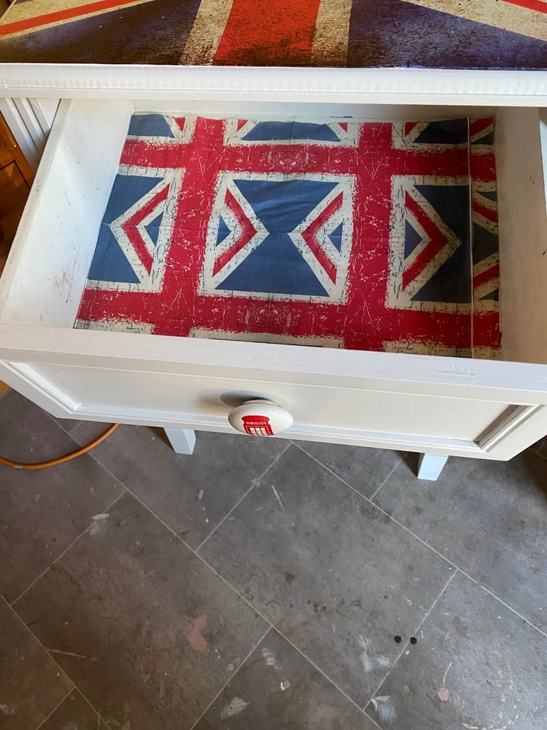 Quirky bedside table Union Jack