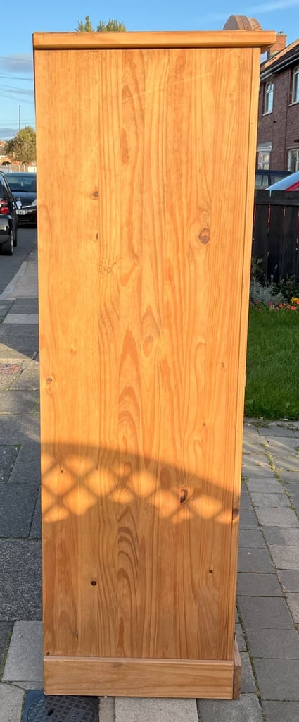 A CORONA  SOLID PINE DOUBLE WARDROBE