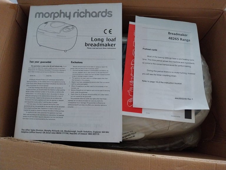 NEW Morphy Richards bread maker
