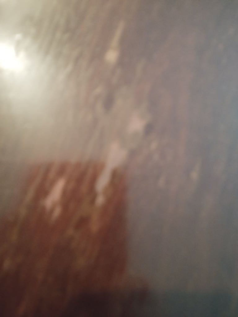 Vintage Demi Lune Half Moon Table in Dark Solid Wood 