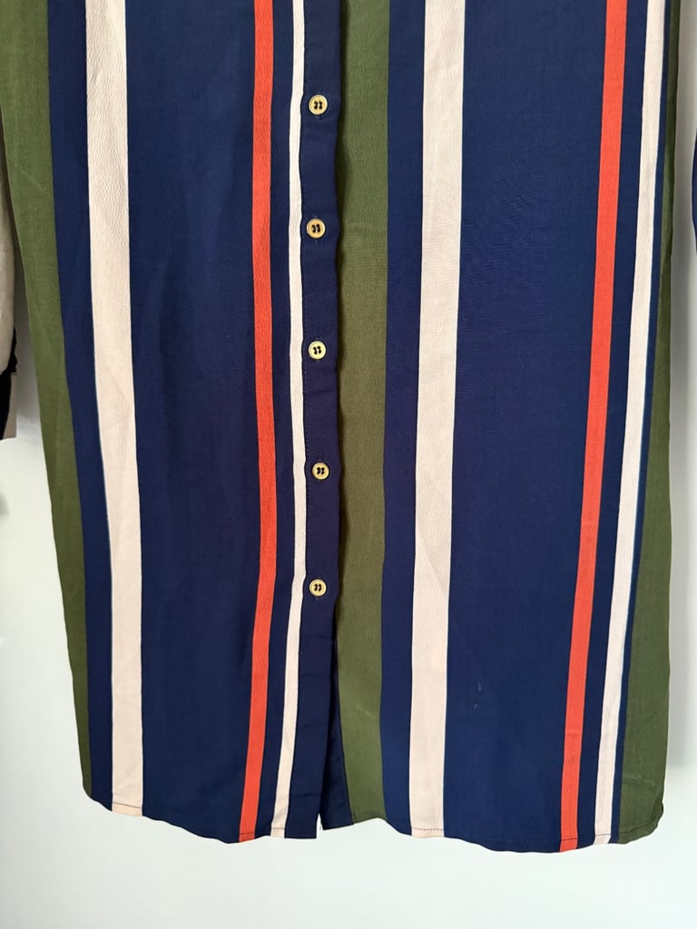 Striped multicoloured shirt dress, size 12/14