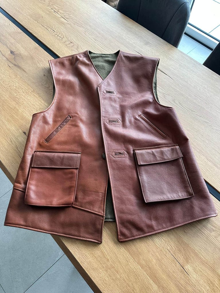 Leather Shooting Jacket / Gilet - excellent condition
