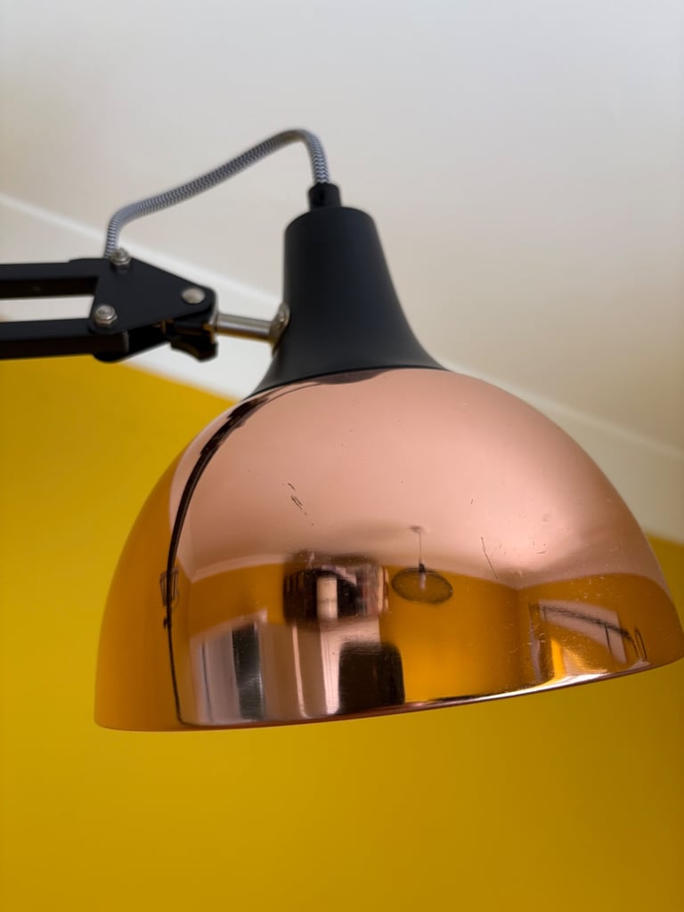 Copper angle poise lamp