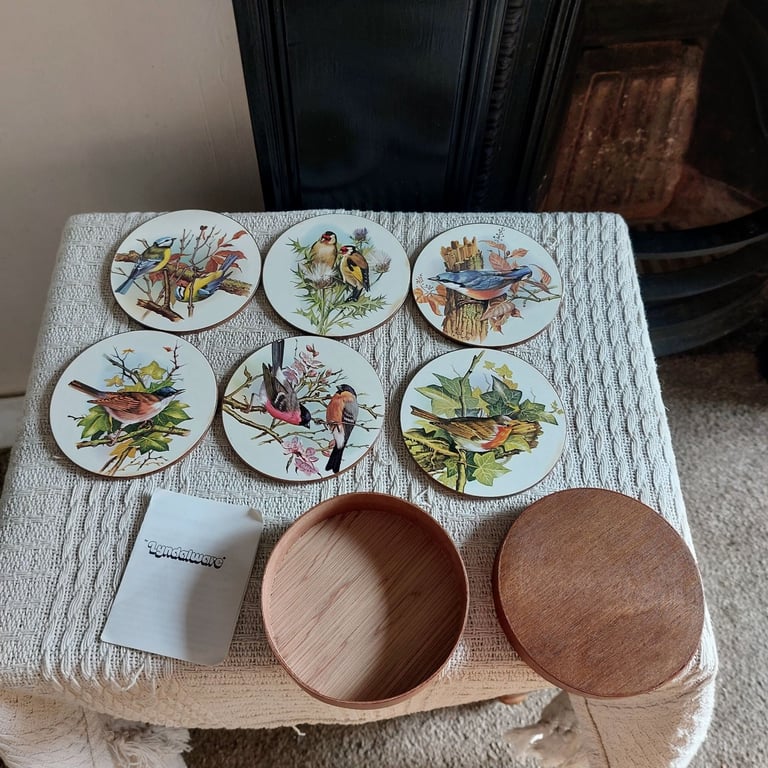 image for Vintage Lyndalware Of Scotland Bird Coasters 