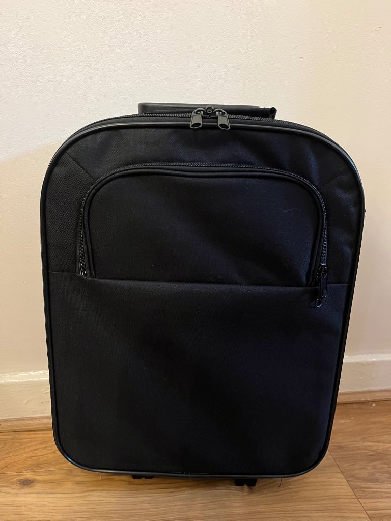 Black 2 Wheel Trolley Cabin Case Luggage with retractable handle*New Never Used*