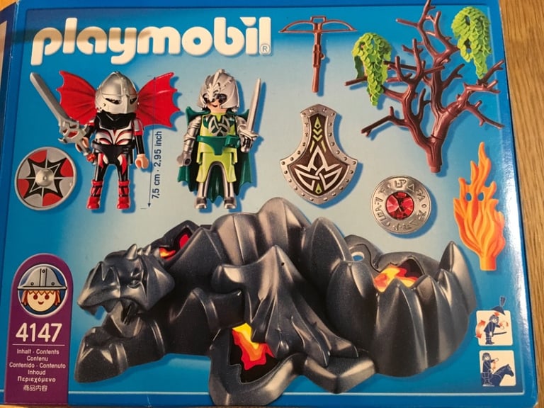 Playmobil Knights - 4147 Dragon Rock Set Hidden Secret Sword & Shield