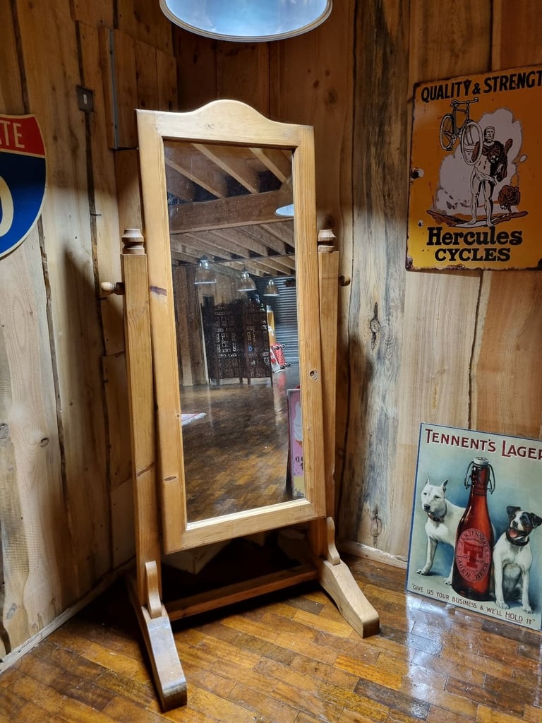 image for Large Plank Pine Standing Mirror 