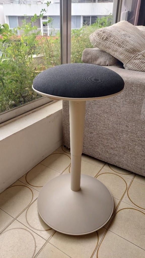 image for IKEA NILSERIK standing support stool, beige/Vissle dark grey