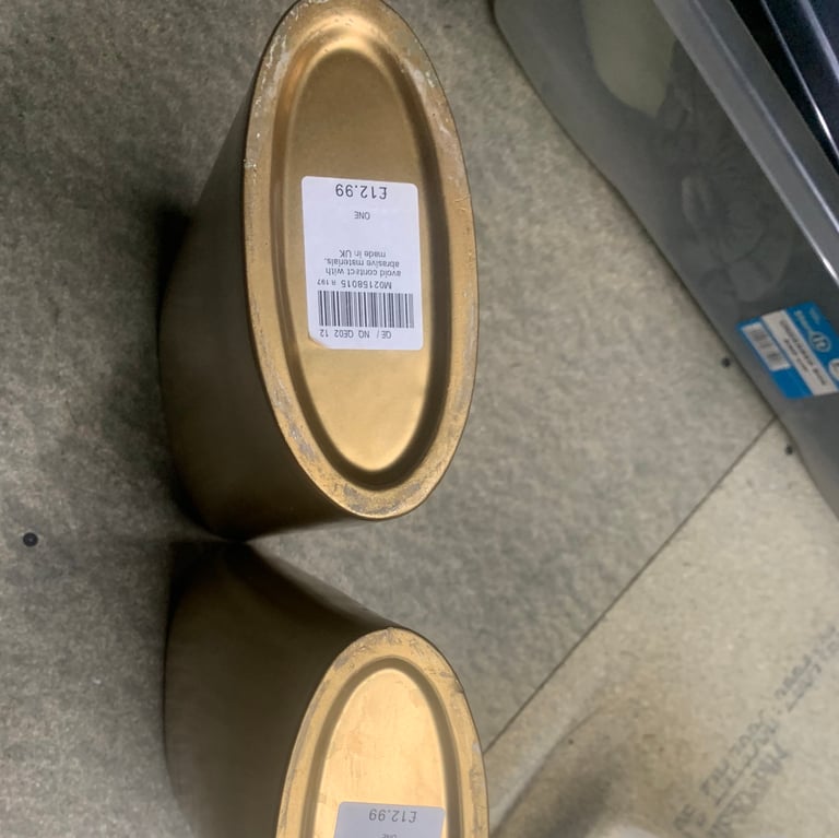 Pair of gold coloured vases