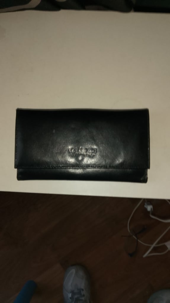 image for Black leather Gucci purse 