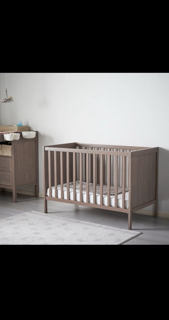 image for IKEA SUNDVIK COT BED LIGHT BROWN WITH DRÖMMANDE NATURAL POCKET SPRUNG MATTRESS