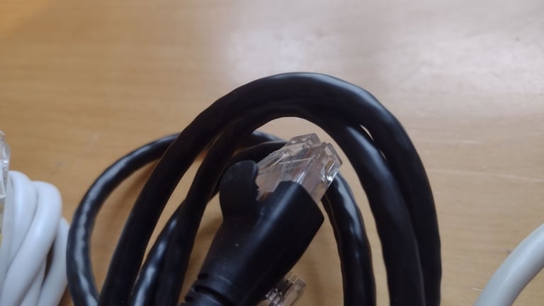 image for 5 ethernet cat 5 cables.  1m and 2m lengths 