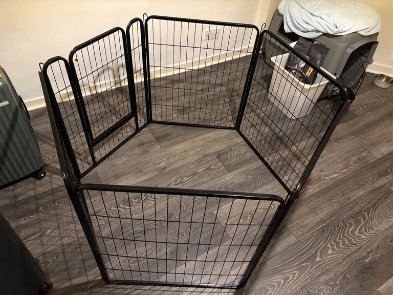 image for Lightweight dog playpen with 6 individual removable fences and secure gate 