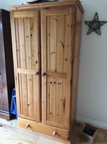 Available - Pine Wardrobe with Single Drawer