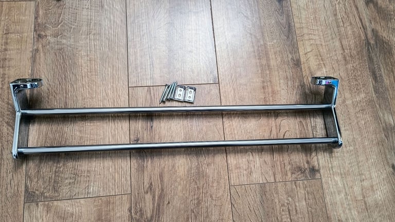 image for Chrome double towel holder 62.5 cm