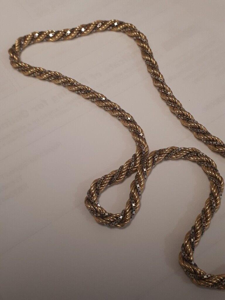 9K TW0-TONE GOLD ROPE CHAIN 14.9 GRAMS