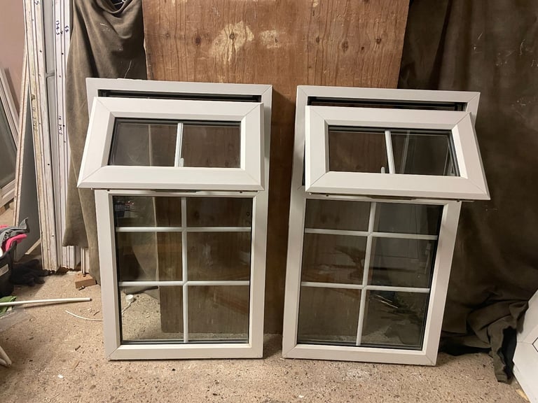 H 109 x W 63 cm - **1 LEFT** GEORGIAN UPVC DOUBLE GLAZED WINDOW - (REF: SJ457)