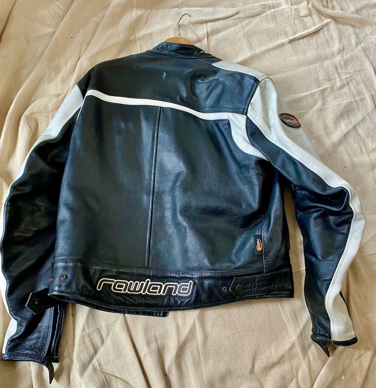 RAWLAND LEATHER BLACK AND WHITE JACKET