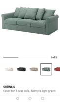 Gronlid IKEA sofa cover in Tallmyra green