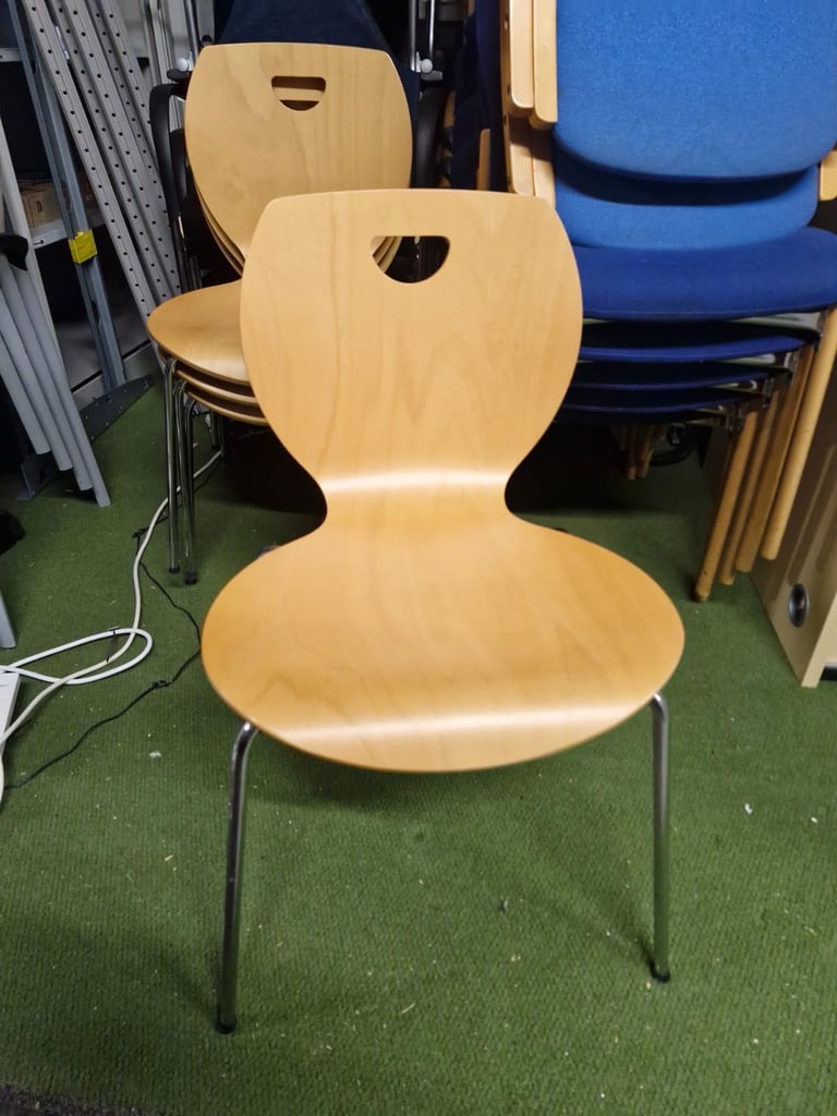 Orangebox wooden canteen cafe chair (4 available)