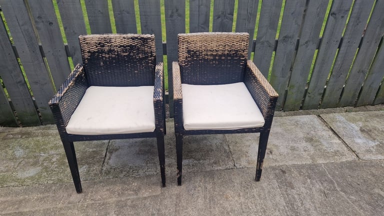 2 × wicker chairs