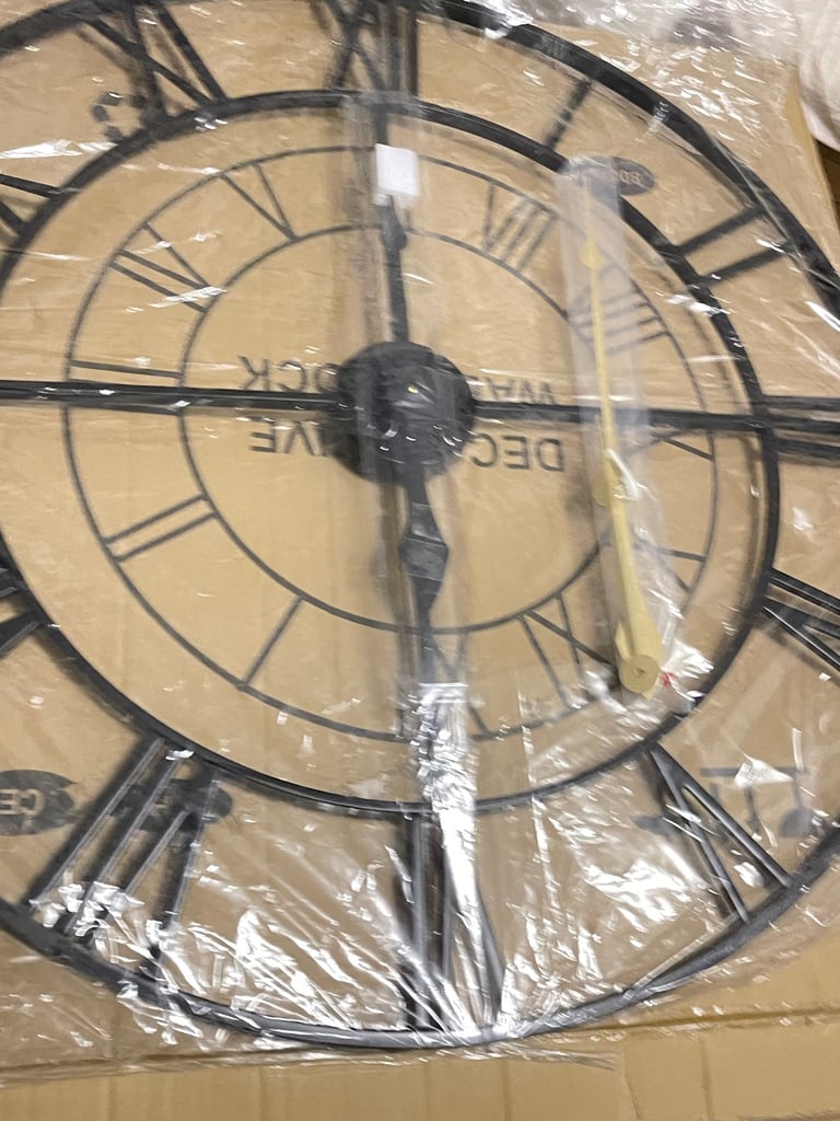 Brand New super large 30 inch 80 cm metal Skelton silent non ticking wall clock