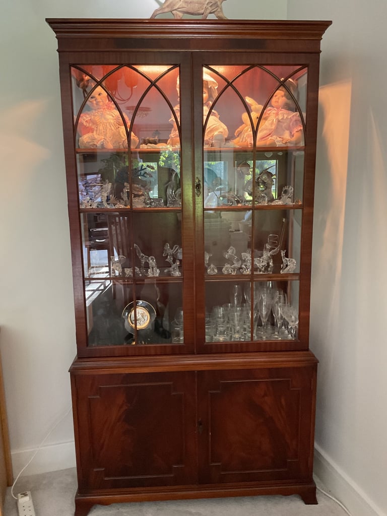 image for Mahogany Display Cabinet with glass shelves